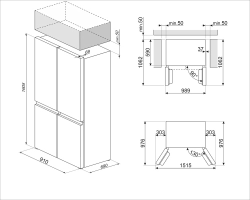 Холодильник Side-by-Side Smeg FQI60KD