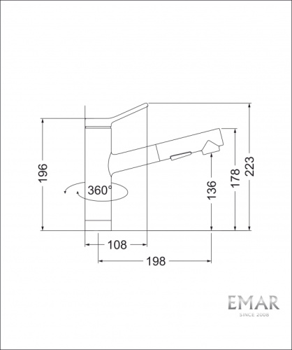 Смеситель Emar  ЕС - 3012 сатин