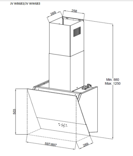 Наклонная вытяжка Jacky's JV WB683
