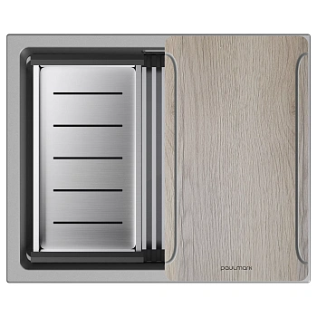 Мойка Paulmark LUMI-MULTI SINK 55 UNI, IT-GRANIT, LU-MULTI 55-GRM серый металлик