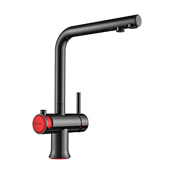 Смеситель Omoikiri Hotaru-GM-R латунь/вороненая сталь/красный