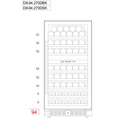 Винный шкаф встраиваемый Dunavox DX-94.270DCK