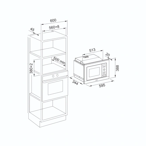 Микроволновая печь Franke FSL 20 MW BK черный