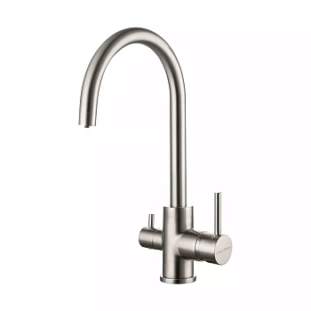 Смеситель для кухни Paulmark ESSEN, брашированная сталь, Es213211-BS