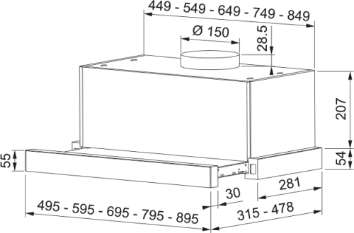 Вытяжка FRANKE Touch 50 BK 315.0702.967