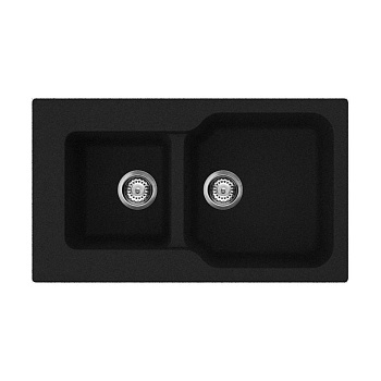 Мойка Omoikiri Maru 86-2-BL Tetogranit/черный