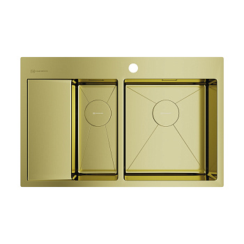 Мойка Omoikiri Akisame 78-2-R-LG нерж. сталь/светлое золото