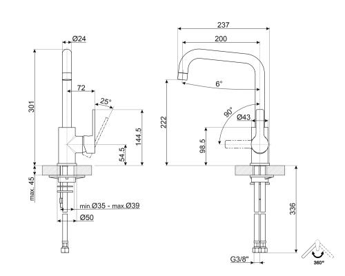 Смеситель Smeg MI3CR