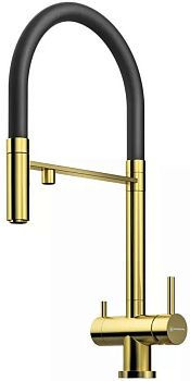 Смеситель Omoikiri Kanto-PVD-LG латунь/светлое золото/черный