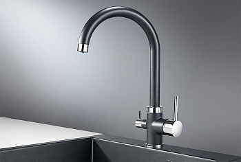 Смеситель для кухни Granula GR-2168, шварц