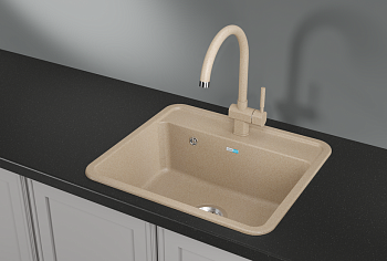 Кухонная мойка Granula Стандарт кварц ST-5601, бежевый