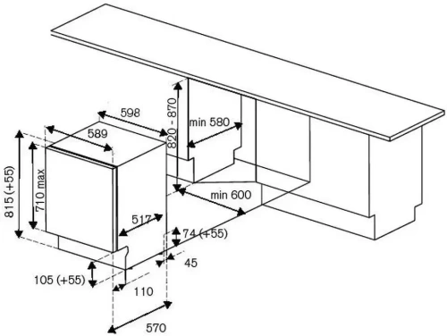 Посудомоечная машина Bertazzoni DW60EPRS