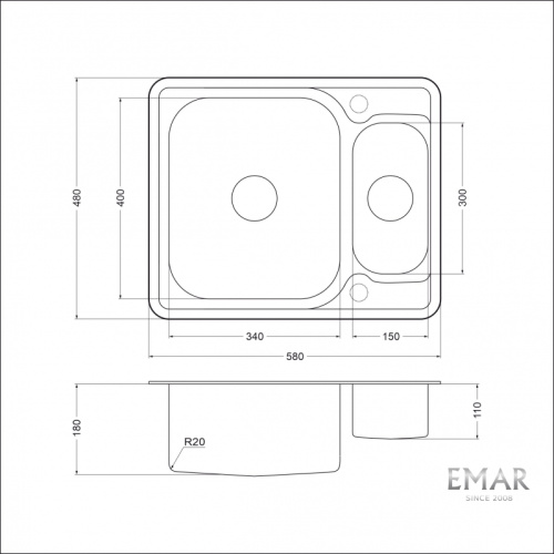 Мойка Emar Steel 6350B