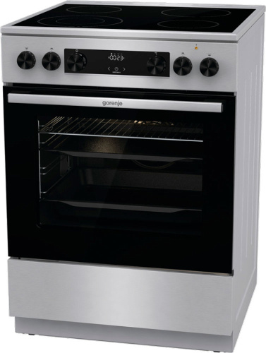 Плита Электрическая Gorenje GECS6C70XC нержавеющая сталь стеклокерамика 