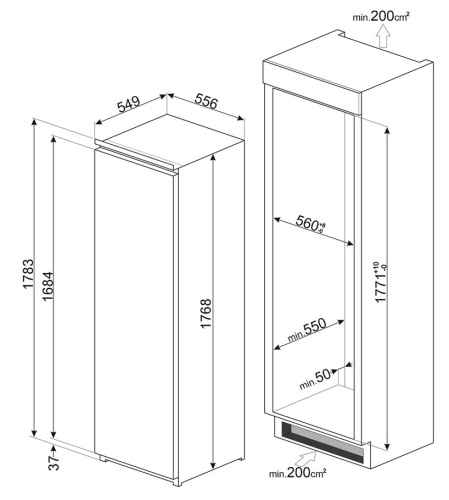 Морозильная камера Smeg S8F174NE