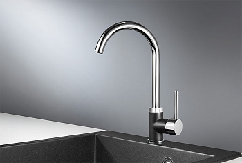 Смеситель для кухни Granula GR-3125, xром/чёрный