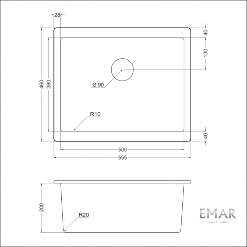 Мойка Emar EMQ-1555.P Оникс