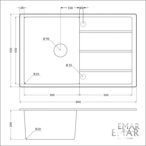 Мойка Emar EMQ-1800.Q Барит