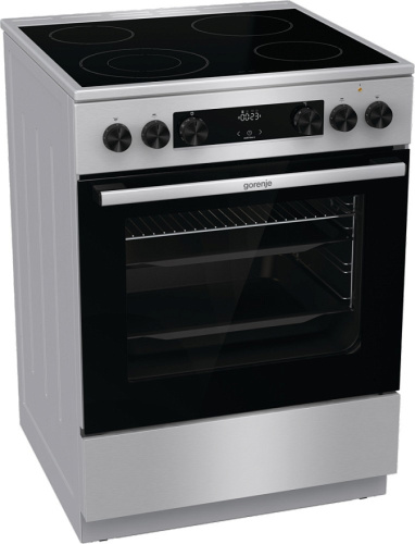 Плита Электрическая Gorenje GECS6C70XC нержавеющая сталь стеклокерамика 