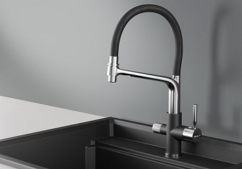 Смеситель для кухни Granula GR-0075, шварц