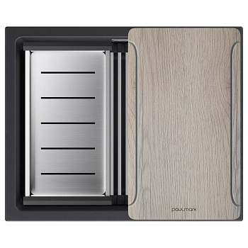Мойка Paulmark LUMI-MULTI SINK 55 UNI, IT-GRANIT, LU-MULTI 55-BLM черный