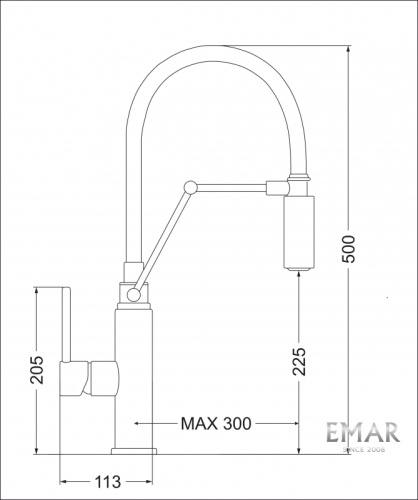 Смеситель Emar  ЕСВ 7012 Black