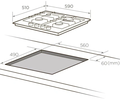 Газовая аарочная панель Midea MG606W