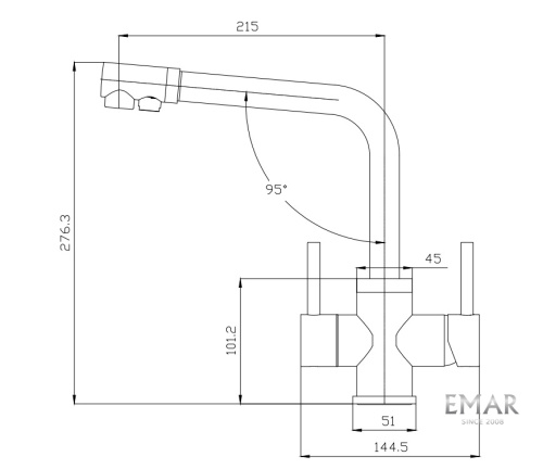 Смеситель Emar  ЕС - 4003H Chrome