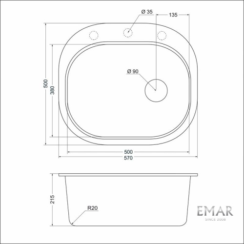 Мойка Emar EMQ-1570.C Антрацит
