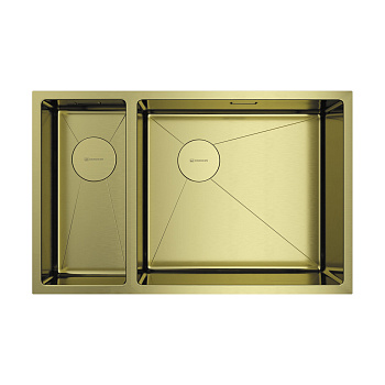 Мойка Omoikiri Taki 69-2-U/IF-R Side-LG нерж. сталь/светлое золото