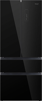 Холодильник Weissgauff WFD 450 Built-in Inverter NoFrost Black Glass