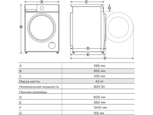 Сушильная машина Midea MD1180BH60/W