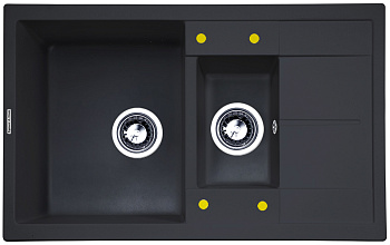 Кухонная мойка Zigmund & Shtain RECHTECK 780.2 ЧЕРН.БАЗАЛЬТ
