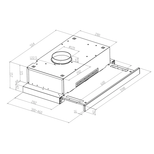 Телескопическая вытяжка MEFERI SLIDEBOX60BK POWER