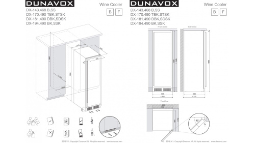Винный шкаф встраиваемый Dunavox DX-181.490DCK