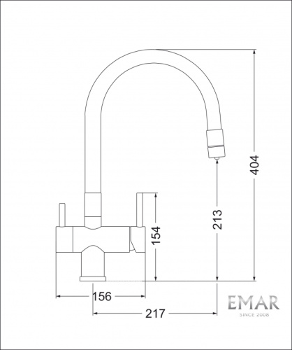 Смеситель Emar  ЕС - 3015 PVD Coppery