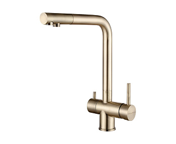 Смеситель для кухни Paulmark Skalen Sk213020-LG светлое золото