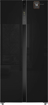 Холодильник Weissgauff WSBS 500 Inverter NoFrost Black Glass