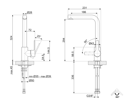 Смеситель Smeg MI1CR