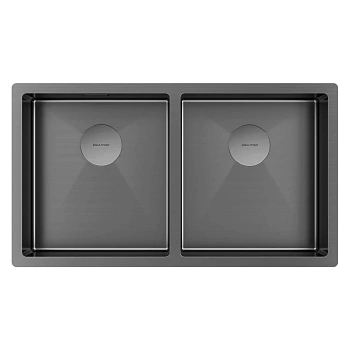 Мойка Paulmark NEXT 78/2 UNI, PM207844-GM, вороненая сталь