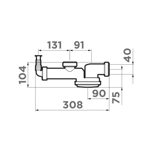 Omoikiri Сверхплоский сифон S-01