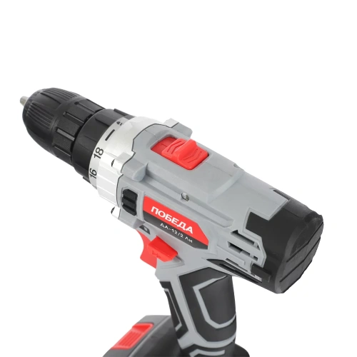 Дрель-шуруповерт аккумуляторная ПОБЕДА ДА-12/2 Ли, 2 АКБ, 12В, 2,2 Ач