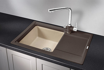 Кухонная мойка Granula Hibrid hi-74, эспрессо/песок