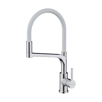 Смеситель Omoikiri Sinto 2 Plus-SB-BN-WH латунь/нержавеющая сталь/белый