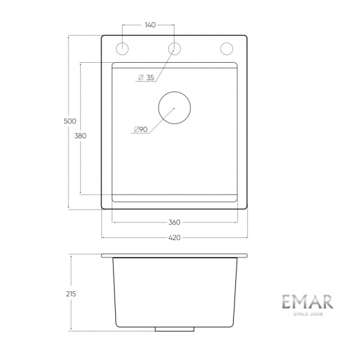 Мойка Emar EMQ-1420.Q Оникс