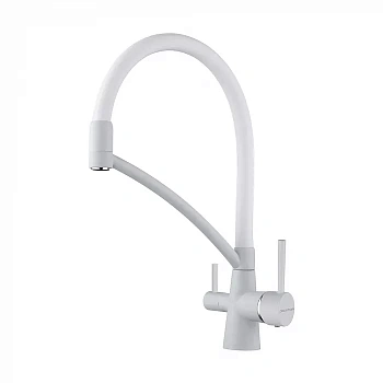 Смеситель для кухни Paulmark SIEGEN, белый полностью, Si213111-431TW(WH)