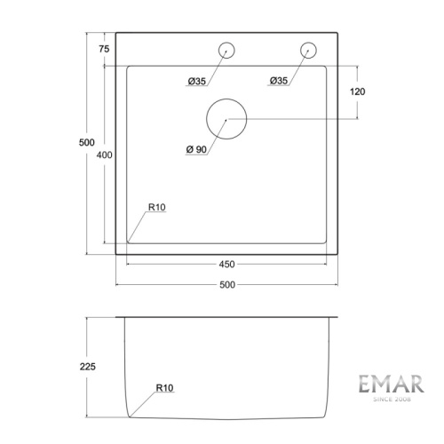 Мойка Emar EMB-117A PVD Nano Satine
